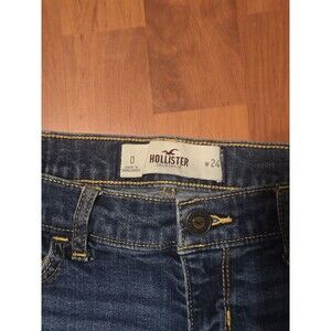 Hollister Denim Cuffed Shorts Women’s Size 0 W24 Blue Jean Mid Rise Classic Fit